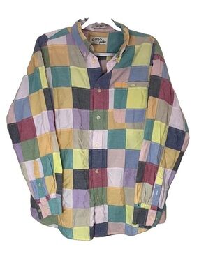 Vintage 90s Orvis Patchwork Multicolor Button Down Shirt L